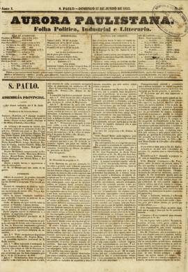 A Aurora paulistana [jornal], a. 1, n. 55. São Paulo-SP, 27 jun. 1852.