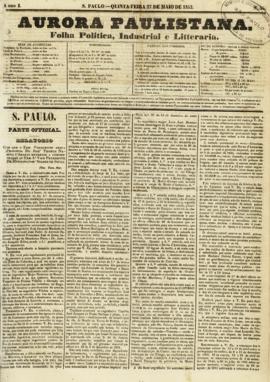 A Aurora paulistana [jornal], a. 1, n. 45. São Paulo-SP, 27 mai. 1852.