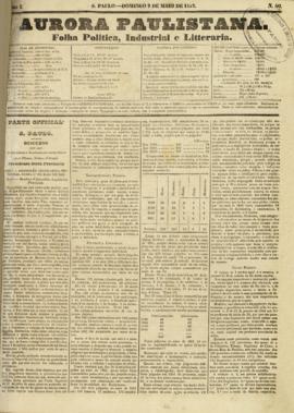 A Aurora paulistana [jornal], a. 1, n. 40. São Paulo-SP, 09 mai. 1852.