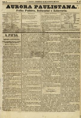 A Aurora paulistana [jornal], a. 1, n. 69. São Paulo-SP, 29 ago. 1852.