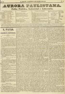 A Aurora paulistana [jornal], a. 1, n. 64. São Paulo-SP, 24 jul. 1852.