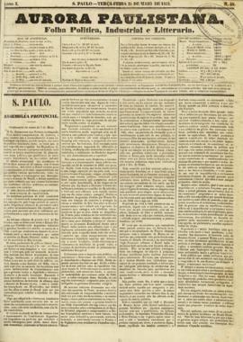 A Aurora paulistana [jornal], a. 1, n. 44. São Paulo-SP, 25 mai. 1852.