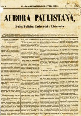 A Aurora paulistana [jornal], a. 2, n. 75. São Paulo-SP, 25 out. 1852.