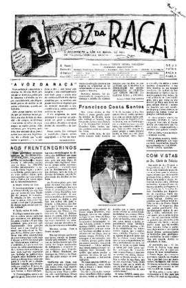 A Vóz da raça [jornal], a. 1, n. 1. São Paulo-SP, 18 mar. 1933.