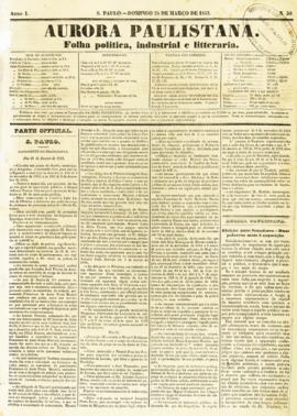 A Aurora paulistana [jornal], a. 1, n. 30. São Paulo-SP, 28 mar. 1852.