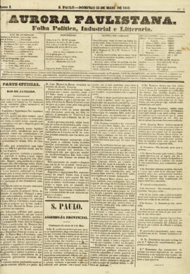 A Aurora paulistana [jornal], a. 1, n. 43. São Paulo-SP, 23 mai. 1852.