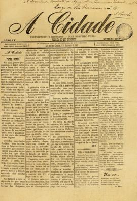 A Cidade [jornal], a. 5, n. 207. São José dos Campos-SP, 06 dez. 1903.