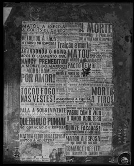 Fotografia "Reprodução de diversas manchetes de 'U.H.'" ([Local n/d] , [Data n/d]) [negativo]. / Fotógrafo(a): Adir.  -- ITEM-0001.