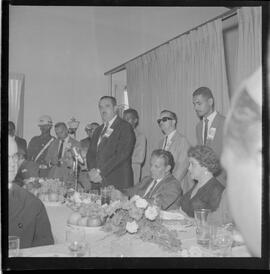 Fotografia "Usina Hidrelétrica Presidente João Goulart' Jango em Bom Jesus da Lapa (baía) por ocasião da inauguração da Uzina [Usina] Hidrelétrica 'Presid. Jango'" ([Local n/d] , 1963) [negativo]. / Fotógrafo(a): Neville.  -- ITEM-0003.