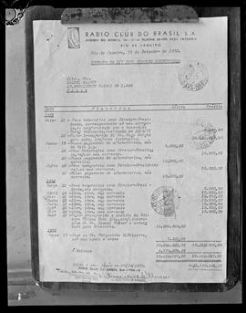 Fotografia "Reprodução de documentos da Rádio Clube do Brasil S.A., Seção: Direção" ([Local n/d] , 1953) [negativo]. / Fotógrafo(a): [Autoria n/d].  -- ITEM-0008.