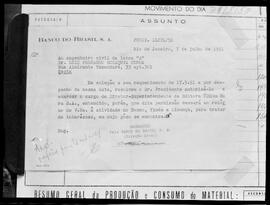 Fotografia "Reprodução de documentos do Banco do Brasil, Reportagem Geral" ([Local n/d] , [Data n/d]) [negativo]. / Fotógrafo(a): Setor.  -- ITEM-0001.