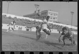 Fotografia "Jogos Campeonato Carioca; 'CAMPEONATO CARIOCA DE 1963' de PROFISSIONAIS (1º Turno) Jogos Vasco x Fluminense (3 x 1) Botafogo x Canto do Rio (3 x 0) America x Madureira (5 x 2) e Olaria x Portuguesa, Reportagem de Esporte" ([Local n/d] , 1963) [negativo]. / Fotógrafo(a): Equipe.  -- ITEM-0286.