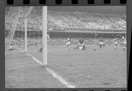 Fotografia "Jogos Campeonato Carioca; 'CAMPEONATO CARIOCA DE 1963' de PROFISSIONAIS (1º Turno) Jogos Vasco x Fluminense (3 x 1) Botafogo x Canto do Rio (3 x 0) America x Madureira (5 x 2) e Olaria x Portuguesa, Reportagem de Esporte" ([Local n/d] , 1963) [negativo]. / Fotógrafo(a): Equipe.  -- ITEM-0188.