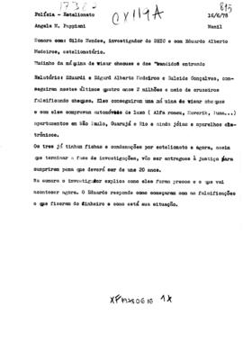 TV Tupi [emissora]. Dossiê subsidiário [programa não identificado], 16 jun. 1978.