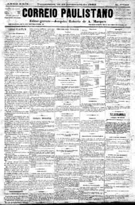 Correio paulistano [jornal], [s/n]. São Paulo-SP, 12 set. 1882.