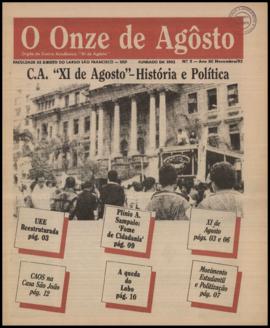 O Onze de Agosto [jornal], a. 90, n. 2. São Paulo-SP, nov. 1993.