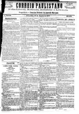 Correio paulistano [jornal], [s/n]. São Paulo-SP, 30 jan. 1877.