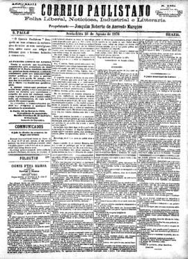 Correio paulistano [jornal], [s/n]. São Paulo-SP, 25 ago. 1876.