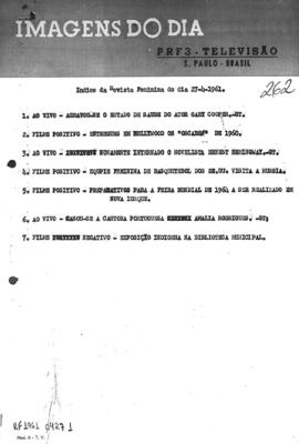 TV Tupi [emissora]. Revista Feminina [programa]. Roteiro [televisivo], 27 abr. 1961.