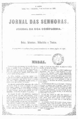 O Jornal das senhoras [jornal], a. 4, t. 8, [s/n]. Rio de Janeiro-RJ, 07 out. 1855.