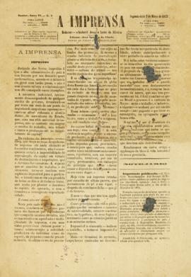 A Imprensa [jornal], a. 4, n. 4. Santos-SP, 03 mar. 1873.