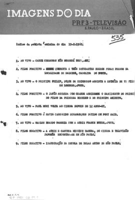 TV Tupi [emissora]. Revista Feminina [programa]. Roteiro [televisivo], 19 fev. 1960.