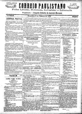 Correio paulistano [jornal], [s/n]. São Paulo-SP, 06 out. 1876.