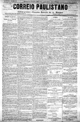 Correio paulistano [jornal], [s/n]. São Paulo-SP, 30 ago. 1882.