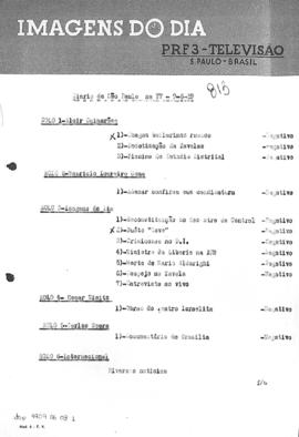 TV Tupi [emissora]. Diário de São Paulo na T.V. [programa]. Roteiro [televisivo], 09 jun. 1959.