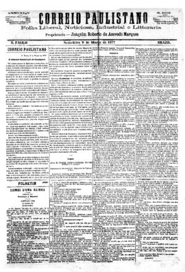 Correio paulistano [jornal], [s/n]. São Paulo-SP, 09 mar. 1877.