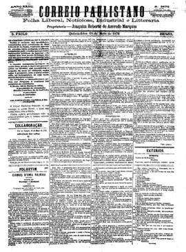 Correio paulistano [jornal], [s/n]. São Paulo-SP, 18 mai. 1876.