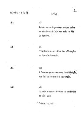 TV Tupi [emissora]. Meio Dia [programa]. Roteiro [televisivo], 08 dez. 1978.