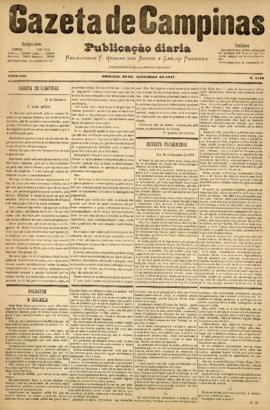 Gazeta de Campinas [jornal], a. 8, n. 1143. Campinas-SP, 30 set. 1877.
