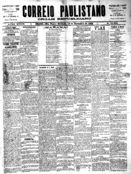 Correio paulistano [jornal], [s/n]. São Paulo-SP, 10 dez. 1892.