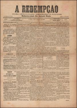 A Redempção [jornal], a. 1, n. 73. São Paulo-SP, 22 set. 1887.