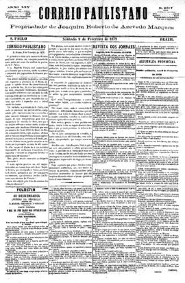 Correio paulistano [jornal], [s/n]. São Paulo-SP, 09 fev. 1878.