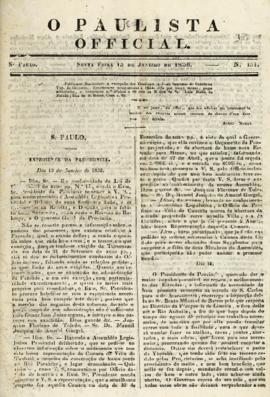 O Paulista official [jornal], n. 131. São Paulo-SP, 15 jan. 1836.