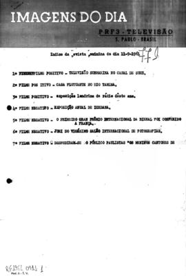 TV Tupi [emissora]. Revista Feminina [programa]. Roteiro [televisivo], 11 set. 1961.