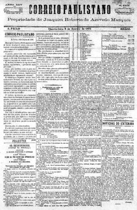 Correio paulistano [jornal], [s/n]. São Paulo-SP, 09 jan. 1878.