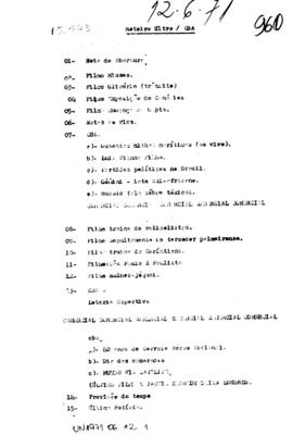 TV Tupi [emissora]. Ultra Notícias [programa]. Roteiro [televisivo], 12 jun. 1971.