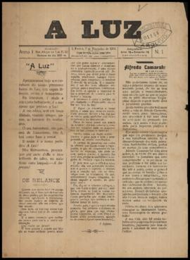 A Luz [jornal], a. 1, n. 1. São Paulo-SP, 07 fev. 1904.