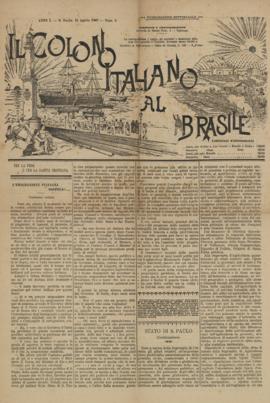 Il Colono italiano al Brasile [jornal], a. 1, n. 2. São Paulo-SP, 18 abr. 1902.