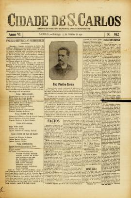 Cidade de S. Carlos [jornal], a. 6, n. 952. São Carlos do Pinhal-SP, 23 out. 1910.
