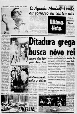 Última Hora [jornal]. Rio de Janeiro-RJ, 15 dez. 1967 [ed. matutina].