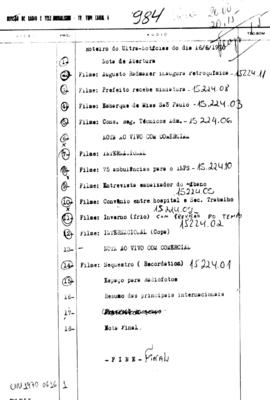 TV Tupi [emissora]. Ultra Notícias [programa]. Roteiro [televisivo], 16 jun. 1970.