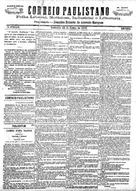 Correio paulistano [jornal], [s/n]. São Paulo-SP, 22 jul. 1876.