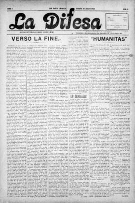 La Difesa [jornal], a. 1, n. 9. São Paulo-SP, 28 jul. 1923.