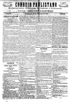 Correio paulistano [jornal], [s/n]. São Paulo-SP, 28 fev. 1877.