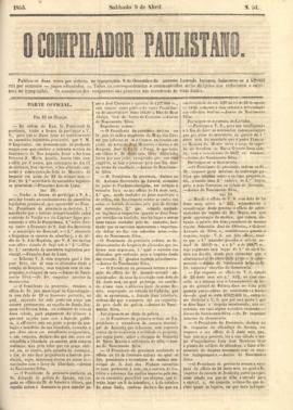 O Compilador paulistano [jornal], n. 51. São Paulo-SP, 09 abr. 1853.