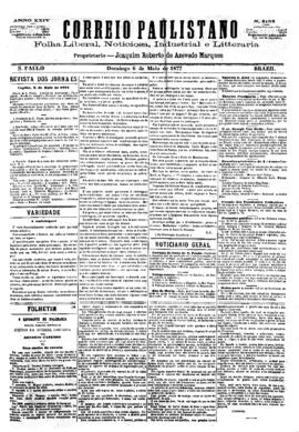 Correio paulistano [jornal], [s/n]. São Paulo-SP, 06 mai. 1877.